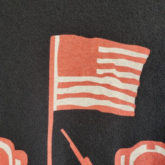 Chaser T Shirt Mens Large Black Graphic of Astronauts w/Beer & US Flag Patriot - Picture 4 of 12